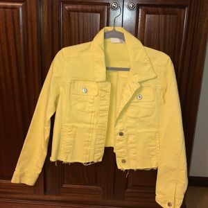 Slightly Cropped Yellow Denim Jacket